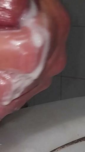 nice day in the bathroom again i love my thick dick mature gay passive dream who wants to lick   Clip 2