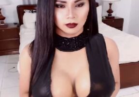 Huge Tits Shemale Makes Her Dick Pleasure