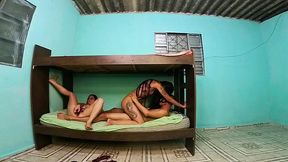 FFM threesome with a lucky guy and his jealous friend