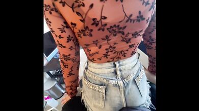 Girlfriend experience: Big ass Asian College student tries on clothes and ends up getting fucked