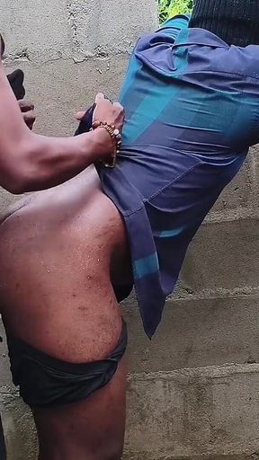 Dogging That Big African Chubby Bitch While Standing