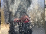 Risky Outdoor Glory Hole Pissing & Cumming plus Outdoor Pissing Compilation from Camping