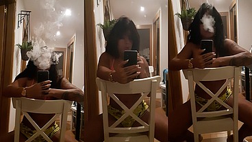 Fumando um na minha casa