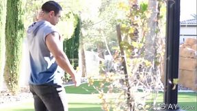 Big dick Draven Navarro outdoor drilling sexy jock Johnny B