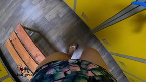 hiding naked behind the lockers while the cleaner washed the floors
