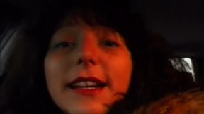 Horny MILF Stuffing Huge Dildo in Highway Adventure