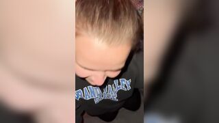 College skank sucking off me & my Brother off / letting us cumm into her mouth