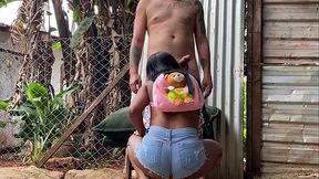 Young black girl sucks me and gives me her TASTY ass without my wife seeing