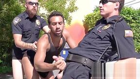 Suspect is pulled out of spa and banged by gay officers