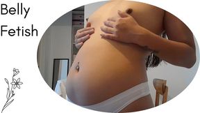 My belly looks like this in the mornings, swollen and full.