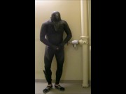 frogman jerkoff in hotel stairway