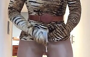 Thyra the Tigress (trans, crossdress, transformation, pantyhose, feminization, mask, female mask)