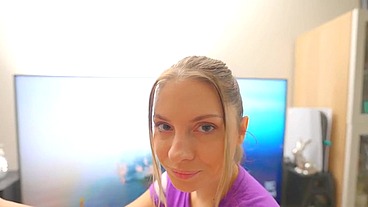 Cardio and Self Fuck with Huge Dildo