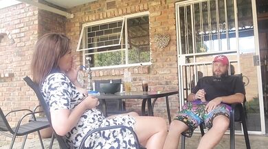 Neighbor's wife smokes and moans while I fuck her raw outdoors