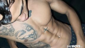 Muscle Latino boy Lucian Reed shows off his hot body