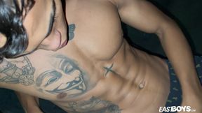 Muscle Latino boy Lucian Reed shows off his hot body