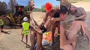 we are at the construction site, the inspection girl comes and asks us for papers and we give her cock.
