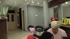 Tattooed brunette with massive booty gets her pussy eaten and squirts
