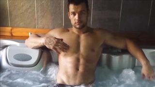 Steamy Fighter Raul Jacuzzi Flexing