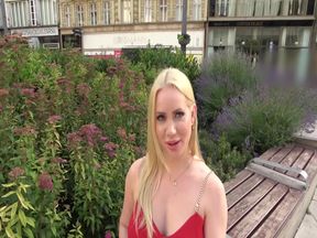 Street Corner Pickup! Picking up a Gorgeous Dynamite-bodied Blonde Beauty in Broken English, Inviting Her to He