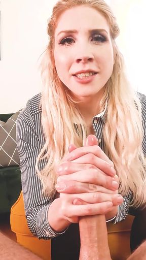 POV Slutty Secretary Jerks You Until Mega Cumshot