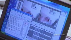 Faye and Sandie show off while webcamming
