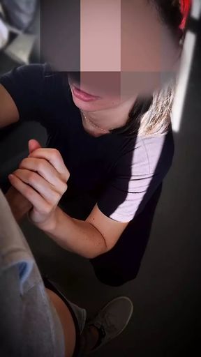 Quick blowjob on coworker before uber arrives.