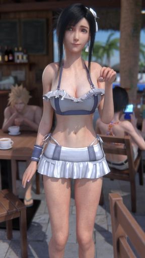 Tifa Lockhart - Wardrobe Malfunction at the Beach