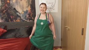 Starbucks apron striptease
