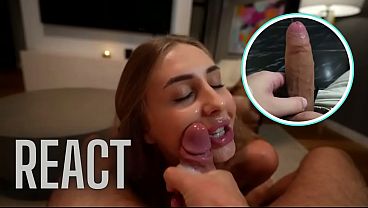 Beautiful blonde amateur POV solo sucking and jerking off her big cock
