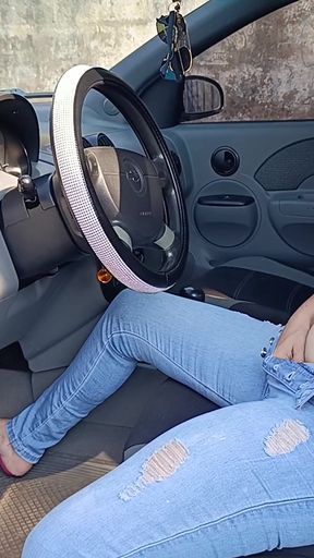 With High Heels and Pedal Pumping I Have a Big Squirt in My Pants