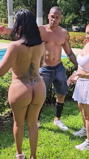 Gardener's fantasy of a threesome with his boss and Mariana Martix - Andrea Castro &amp; Brandon Cruz   Clip 1