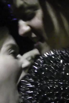 lesbians have fun outdoor in night