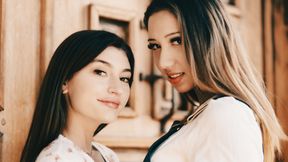 GIRLSWAY - Beautiful Girl Has Her Pussy Fingered Hard By Her Crush After Offering Her Flowers
