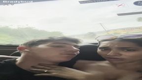 Hottie Yasmina Khan gives a wet blowjob on the bus