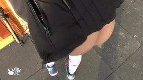 Teen German amateur slut fucked in public and covered in cum
