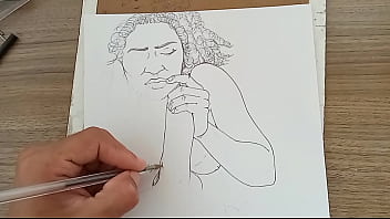 Iniciando desenho de Izadora Lina, simplesmente perfeita!