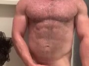 Jacked Bodybuilder Showers Naked & Experiments with a Finger in his Butt 🍑