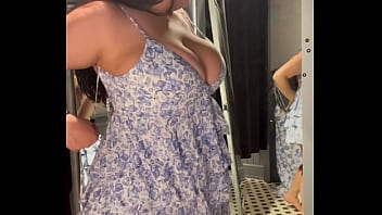 Try on Haul - Chubby Latina Dani Valentina strips down in dressing room