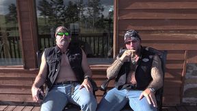 two bikers in the mountains with jim love and jason collins