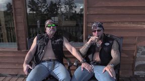 two bikers in the mountains with jim love and jason collins