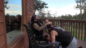 two bikers in the mountains with jim love and jason collins