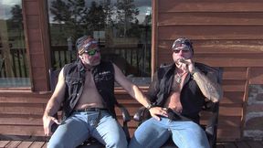 two bikers in the mountains with jim love and jason collins