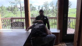 two bikers in the mountains with jim love and jason collins