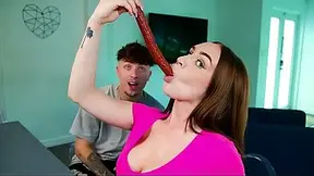 Busty Stepsis Proves She�s The Throat Goat On Stepbro