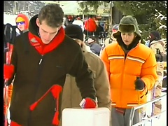 Two gay studs take a break to blow rods and pack asses before going skiing