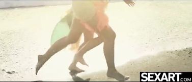 Sensational Beach Encounter: Passionate Lovers Share Intimate Moments in the Sun