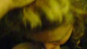 My curly blonde girlfriend deepthroats my dick POV style