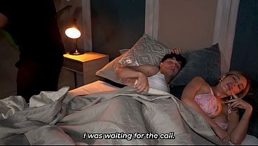 MILF gets fucked by her muscular stepson right in front of her husband.