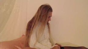 Christine Wilde White Sweater and Stockings C